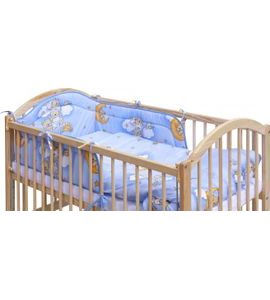 SCARLETT POSTÝLKA 120X60CM S KOMPLETNÍ VÝBAVOU MRÁČEK MODRÁ - DŘEVĚNÉ POSTÝLKY - SPINKÁNÍ