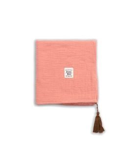 FUNNABABY MUŠELÍNOVÁ DEKA CORAL PINK 80 X 80 CM - DĚTSKÉ DEKY PRO MIMINKA - SPINKÁNÍ