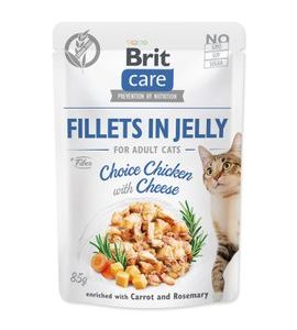 BRIT CARE CAT FILLETS IN JELLY CHOICE CHICKEN WITH CHEESE 85G - KAPSIČKY PRO KOČKY - CHOVATELSKÉ POTŘEBY MALVÍKZOO