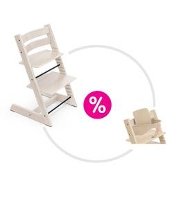 STOKKE® TRIPP TRAPP® + BABY SET ZVÝHODNĚNÁ SADA - JÍDELNÍ ŽIDLIČKY DŘEVĚNÉ - KRMENÍ