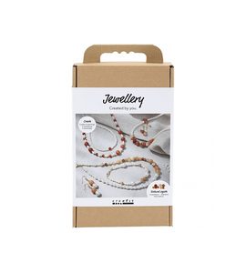 CREATIV COMPANY KREATIVNÍ SADA ŠPERKY S KORÁLKY S ACHÁTEM A JANTAREM - NAVLÉKÁNÍ - PRO DĚTI