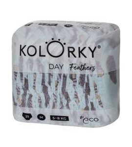 KOLORKY DAY PEŘÍ M (5-8 KG) 21 KS JEDNORÁZOVÉ EKO PLENKY - JEDNORÁZOVÉ PLENY - PŘEBALOVÁNÍ