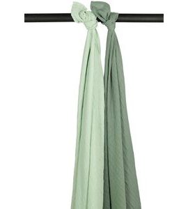 MEYCO MUŠELÍNOVÉ PLENY 2-BALENÍ SOFT GREEN/FOREST GREEN - LÁTKOVÉ PLENY SKLÁDANÉ - PŘEBALOVÁNÍ
