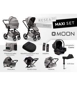 MOON RESEA 2.0 MAXI SET - GHOST - KOMBINACE S PŘÍSLUŠENSTVÍM - KOČÁRKY A PŘÍSLUŠENSTVÍ