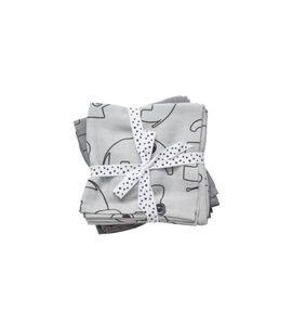 DONE BY DEER MUŠELÍNOVÉ ZAVINOVACÍ PLENKY CONTOUR 2 KS ŠEDÉ - ZAVINOVACÍ PLENY / OSUŠKY VELKÉ - PŘEBALOVÁNÍ