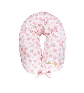 ENIE BABY KOJÍCÍ POLŠTÁŘ SATINE PINK LEAVES Z PAMĚŤOVÉ PĚNY - KOJÍCÍ POLŠTÁŘE - KRMENÍ