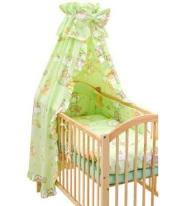 SCARLETT SOUPRAVA DO POSTÝLKY 4-DÍLNÁ MRÁČEK ZELENÁ 90X120CM - POVLEČENÍ DO POSTÝLKY - SPINKÁNÍ