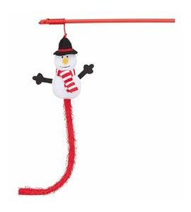 Trixie Vánoční hračka pro kočky sněhulák na udici 31 cm