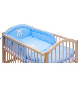 SCARLETT POSTÝLKA 120X60CM S KOMPLETNÍ VÝBAVOU MÉĎA MODRÁ - DŘEVĚNÉ POSTÝLKY - SPINKÁNÍ