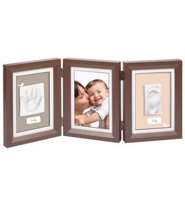 BABY ART DŘEVĚNÝ RÁMEČEK PRO OTISK MY BABY TOUCH DOUBLE BROWN - OTISKY A ALBA - PRO MAMINKY