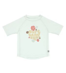 LÄSSIG SPLASH SHORT SLEEVE RASHGUARD FLOWERS SEA FOAM 19-24 MO. - TRIČKA KRÁTKÝ / DLOUHÝ RUKÁV - PRO DĚTI