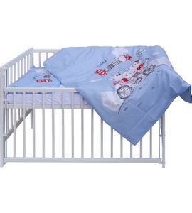 SCARLETT DĚTSKÁ POSTÝLKA S KOMPLETNÍ VÝBAVOU SCARLETT 120 X 60 CM - ULY - MODRÁ - DŘEVĚNÉ POSTÝLKY - SPINKÁNÍ