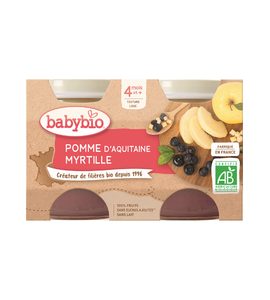 BABYBIO JABLKO BORŮVKY 2X130 G - OVOCE/DEZERTY - KRMENÍ