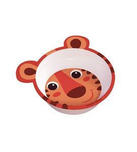 CANPOL BABIES MELAMINOVÁ MISKA PROTISKLUZOVÁ S OUŠKY HELLO LITTLE 490 ML ORANŽOVÁ - MISKY, TALÍŘKY A PODLOŽKY - KRMENÍ