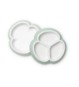 BABYBJÖRN SADA 2 TALÍŘKŮ PUDROVĚ ZELENÁ - MISKY, TALÍŘKY A PODLOŽKY - KRMENÍ