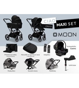 MOON CIAO MAXI SET - ONYX - KOMBINACE S PŘÍSLUŠENSTVÍM - KOČÁRKY A PŘÍSLUŠENSTVÍ
