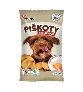 AKINU PIŠKOTY BEZLEPKOVÉ PRO PSY 120G - PIŠKOTKY PRO PSY - CHOVATELSKÉ POTŘEBY MALVÍKZOO