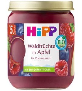 HIPP BIO SUPEROVOCE JABLKO JAHODY, BORŮVKY A MALINY 160 G - OVOCE/DEZERTY - KRMENÍ