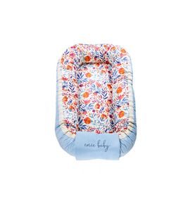 ENIE BABY HNÍZDEČKO VELVET BLUE/ORANGE FLOWER - HNÍZDEČKA - SPINKÁNÍ