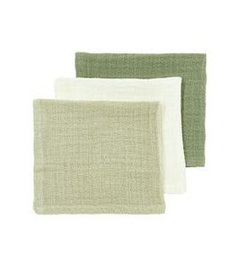 MEYCO MUŠELÍNOVÁ PLENA-ŽÍNKA 3-BALENÍ - NATURAL/SOFT OLIVE/OLIVE GREEN - LÁTKOVÉ PLENY ALL IN ONE - PŘEBALOVÁNÍ