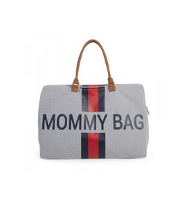 Childhome Přebalovací taška Mommy Bag Grey Stripes Red/Blue
