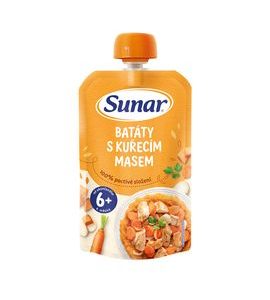 SUNAR PŘÍKRM BATÁTY S KUŘECÍM MASEM 6M+ 120 G - KAPSIČKY - KRMENÍ