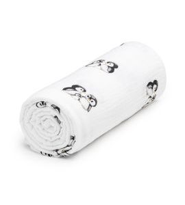 T-TOMI MUŠELÍNOVÁ OSUŠKA PENGUIN - LÁTKOVÉ PLENY ALL IN ONE - PŘEBALOVÁNÍ