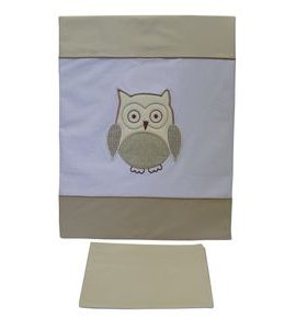 TOMI POVLEČENÍ K2 VÝŠIVKA SOVA BÉŽOVÁ KOSTKA - POVLEČENÍ DO POSTÝLKY - SPINKÁNÍ