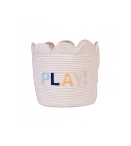 CHILDHOME KOŠ NA HRAČKY KVĚTINA OFF WHITE 35X35X35 CM - BOXY NA HRAČKY - SPINKÁNÍ