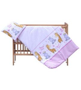 SCARLETT SOUPRAVA DO POSTÝLKY 2-DÍLNÁ NEBULA RŮŽOVÁ 90X120CM - POVLEČENÍ DO POSTÝLKY - SPINKÁNÍ