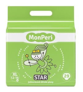 MONPERI STAR XL 12-16KG (29KS) HYPOALERGENNÍ JEDNORÁZOVÉ DĚTSKÉ PLENY VEL.5 - JEDNORÁZOVÉ PLENY - PŘEBALOVÁNÍ