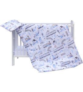 SCARLETT SOUPRAVA DO POSTÝLKY 2DÍLNÁ SCARLETT MAŠINKA 135X100CM MODRÁ - POVLEČENÍ DO POSTÝLKY - SPINKÁNÍ