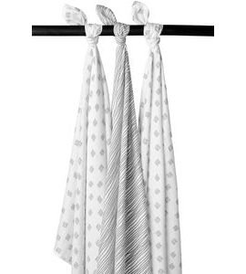 MEYCO PLENY 3-BALENÍ BLOCK STRIPE GREY - ZAVINOVACÍ PLENY / OSUŠKY VELKÉ - PŘEBALOVÁNÍ
