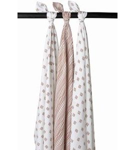 MEYCO PLENY 3-BALENÍ BLOCK STRIPE CAMEL - ZAVINOVACÍ PLENY / OSUŠKY VELKÉ - PŘEBALOVÁNÍ