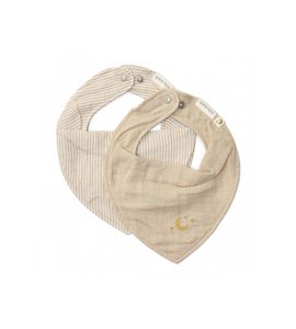 LITTLE DUTCH BRYNDÁČEK BANDANA 2 KS PURE SOFT BEIGE - BRYNDÁKY - KRMENÍ
