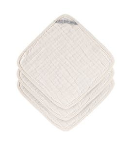 LÄSSIG MUSLIN WASHCLOTH SET 3 PCS MILKY - ŽÍNKY A HOUBIČKY - KOUPÁNÍ A ZDRAVÍ