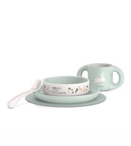 SUAVINEX JÍDELNÍ SET WONDERLAND +6 M - ZELENÝ - MISKY, TALÍŘKY A PODLOŽKY - KRMENÍ