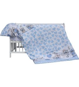 SCARLETT DĚTSKÁ POSTÝLKA S KOMPLETNÍ VÝBAVOU SCARLETT KULÍŠEK 120 X 60 CM - MODRÁ - DŘEVĚNÉ POSTÝLKY - SPINKÁNÍ