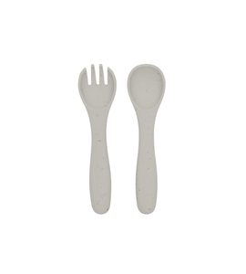 KIKKABOO PŘÍBOR 2-DÍLNÝ PLATINUM SILICONE SAND - LŽIČKY A PŘÍBORY - KRMENÍ