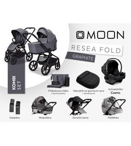 MOON RESEA FOLD KOMBI SET - GRAPHITE - KOMBINACE S PŘÍSLUŠENSTVÍM - KOČÁRKY A PŘÍSLUŠENSTVÍ