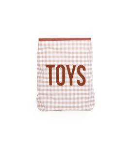 CHILDHOME KOŠ NA HRAČKY 35X35X50 CM VICHY NUDE - BOXY NA HRAČKY - SPINKÁNÍ