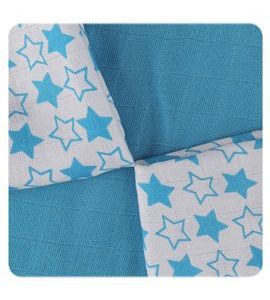 KIKKO BAMBUSOVÉ UBROUSKY XKKO BMB 30X30 LITTLE STARS CYAN MIX 9KS - BRYNDÁKY - KRMENÍ