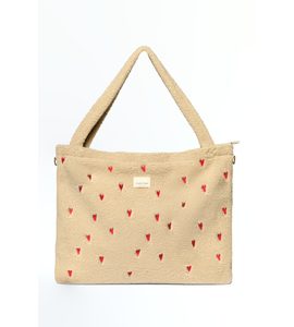 STUDIO NOOS TEDDY HEARTS PŘEBALOVACÍ TAŠKA ECRU HEARTS - PŘEBALOVACÍ TAŠKY - KOČÁRKY A PŘÍSLUŠENSTVÍ