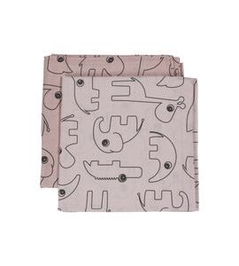 DONE BY DEER MUŠELÍNOVÉ ZAVINOVACÍ PLENKY CONTOUR 2 KS RŮŽOVÁ - ZAVINOVACÍ PLENY / OSUŠKY VELKÉ - PŘEBALOVÁNÍ