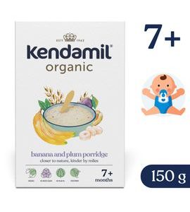 KENDAMIL BIO NEMLÉČNÁ KAŠE SE ŠVESTKAMI A BANÁNEM (150 G) - KAŠE - KRMENÍ