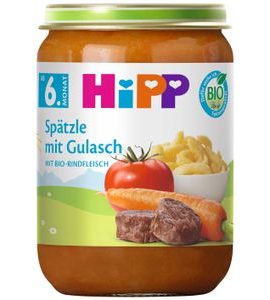 HIPP BIO ŠPECLE A GULÁŠ 190 G - MASO/ZELENINA - KRMENÍ