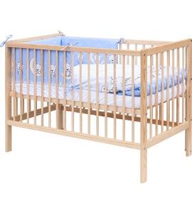 SCARLETT DĚTSKÁ POSTÝLKA S KOMPLETNÍ VÝBAVOU SCARLETT 120 X 60 CM - TORO - MODRÁ - DŘEVĚNÉ POSTÝLKY - SPINKÁNÍ