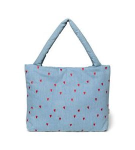 STUDIO NOOS DENIM MOM BAG BLUE HEARTS - PŘEBALOVACÍ TAŠKY - KOČÁRKY A PŘÍSLUŠENSTVÍ