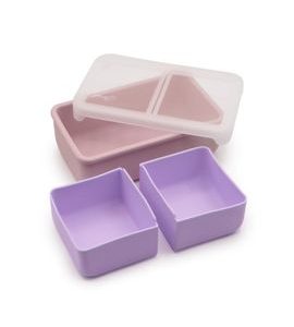 MELII SILIKONOVÝ BENTO BOX NA SVAČINU 700 ML - RŮŽOVÝ/FIALOVÝ - KRABIČKY NA SVAČINU - KRMENÍ
