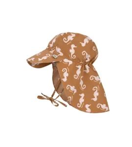 LÄSSIG SPLASH SUN PROTECTION FLAP HAT SEAHORSE CARAMEL 19-36M - ČEPIČKY A KLOBOUČKY - PRO DĚTI